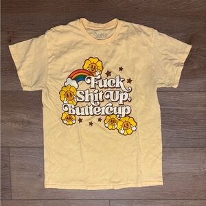 Spencer's Medium Yellow Tee with Smiley Flower